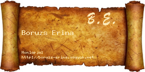 Boruzs Erina névjegykártya