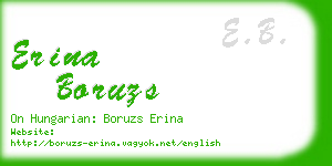 erina boruzs business card